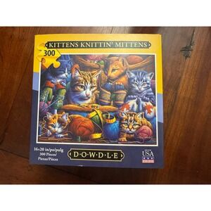 Dowdle 300 Piece Puzzle Called Kittens Knittin' Mittens